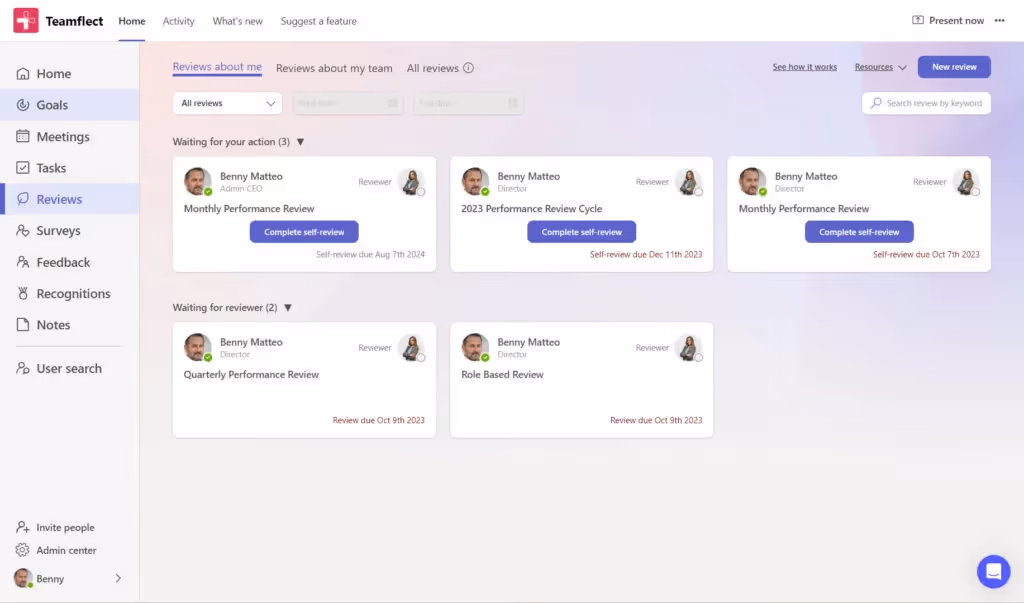 Teamflect Performance Review Module