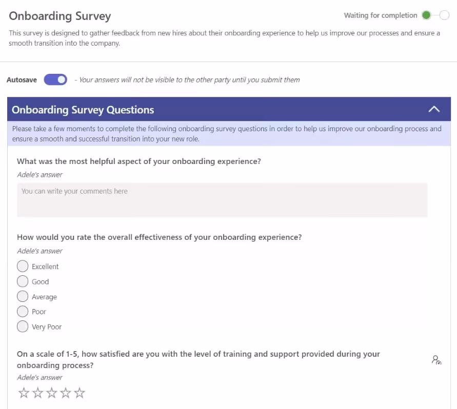 Onboarding Survey Template