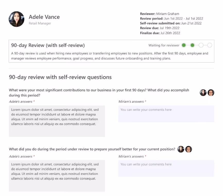 Free probation review template