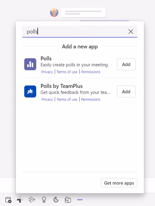 Polls inside microsoft teams
