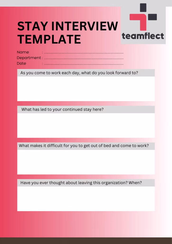 Stay Interview template in PDF format