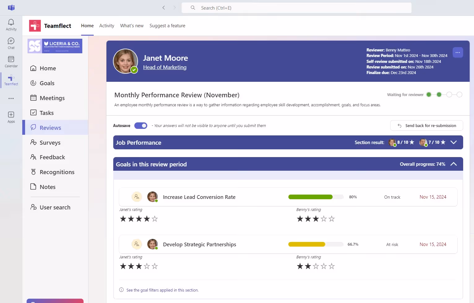 Teamflect Performance Reviews