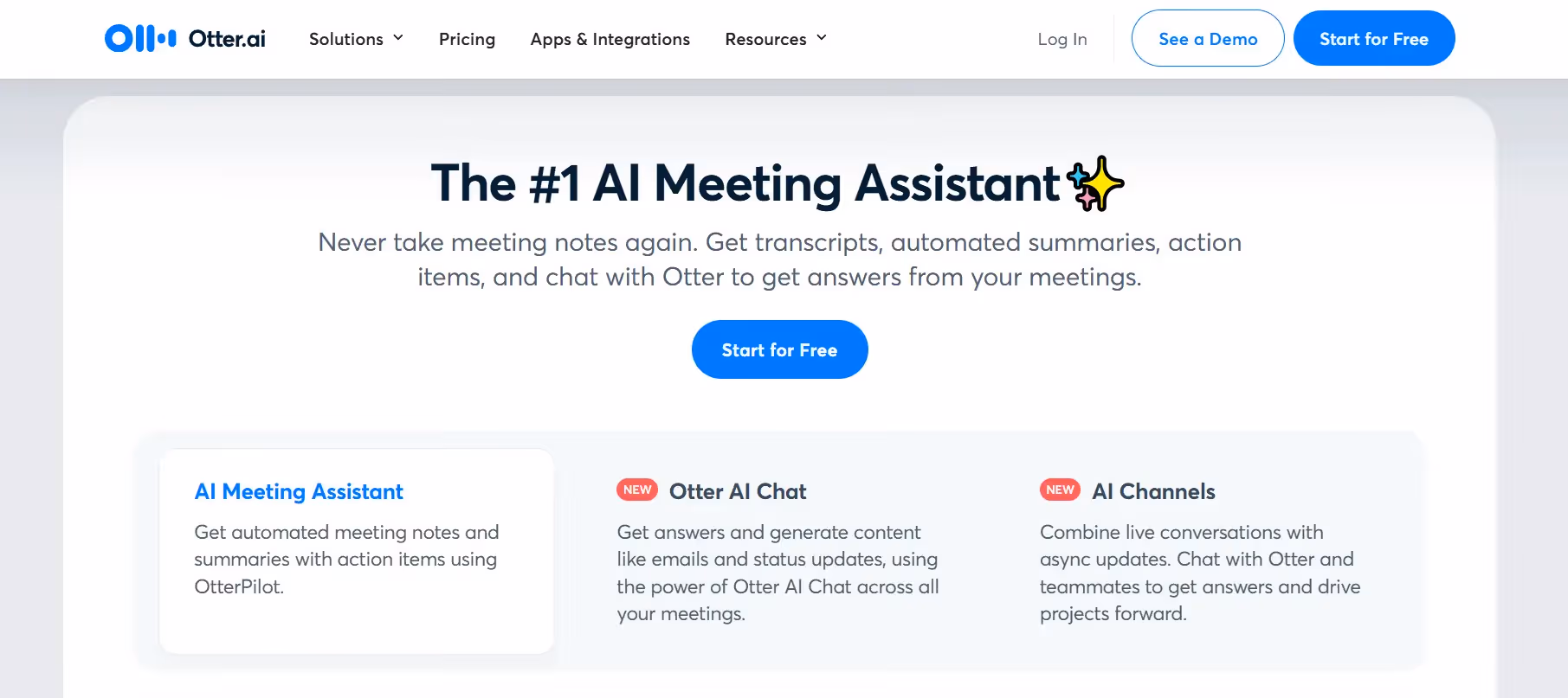otter.ai website homepage
