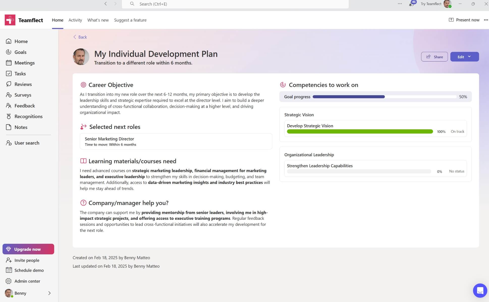 Create IDPs in Microsoft Teams with Teamflect