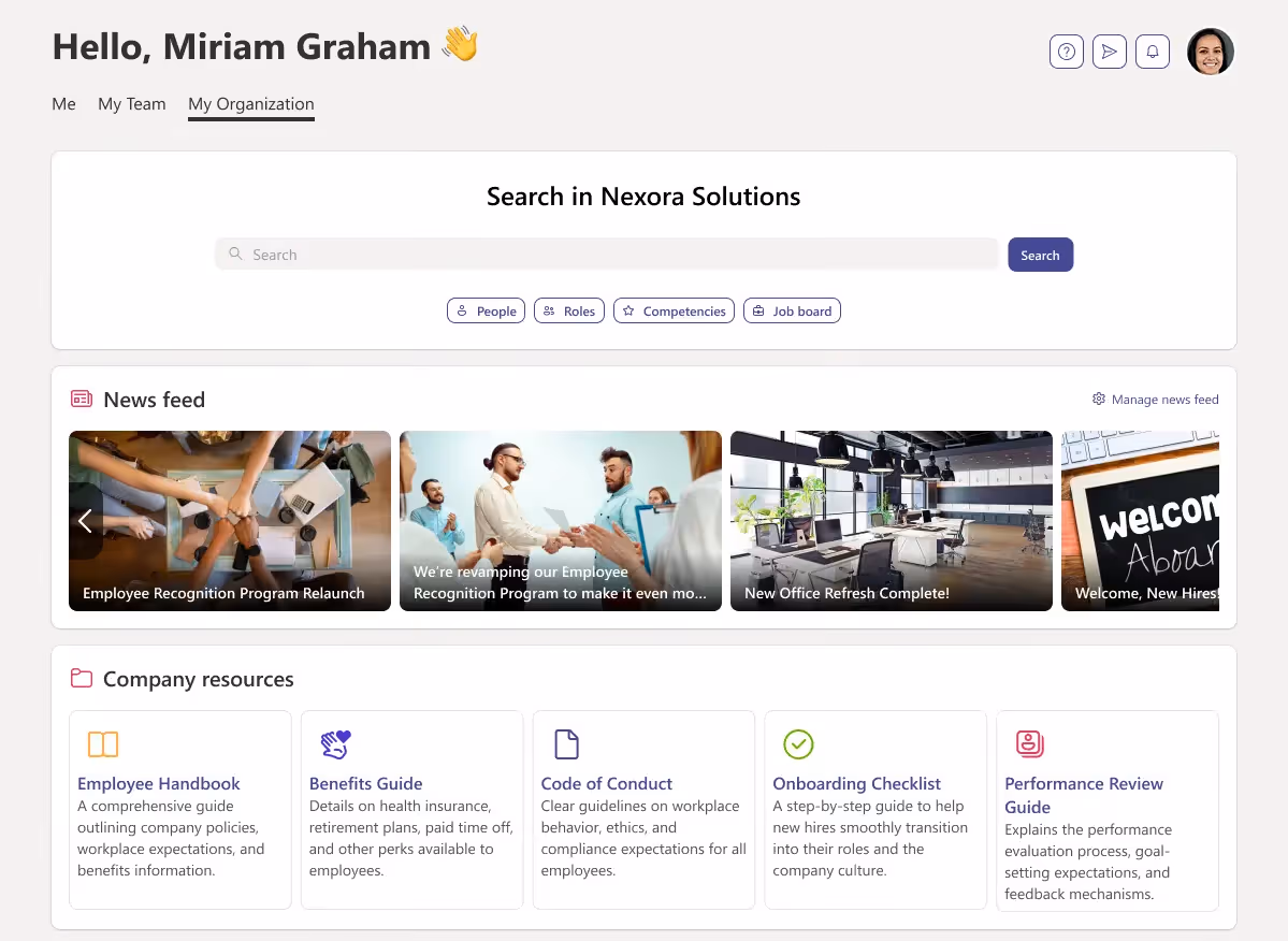 Teamflect's -Modern Intranet with a Company Newsfeed