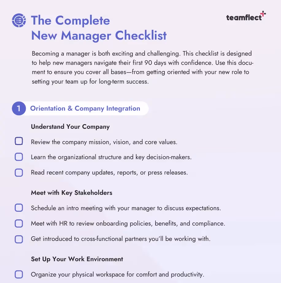 The complete new manager checklist