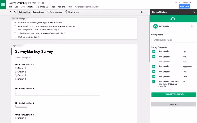 SurveyMonkey feedback tool