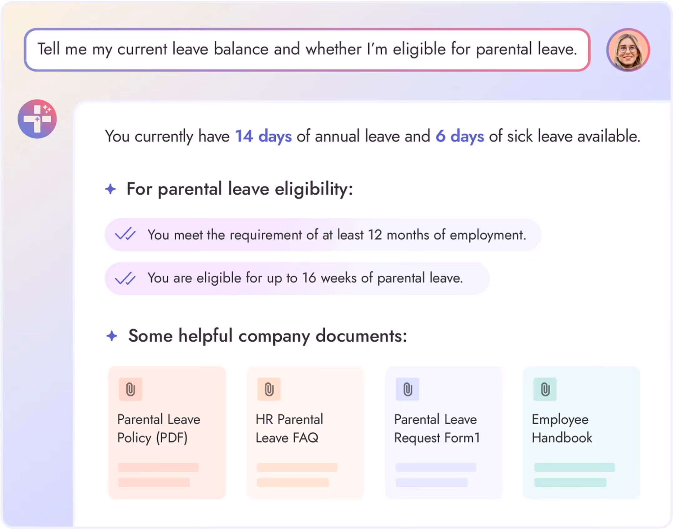 Teamflect Agent responding to HR Queries