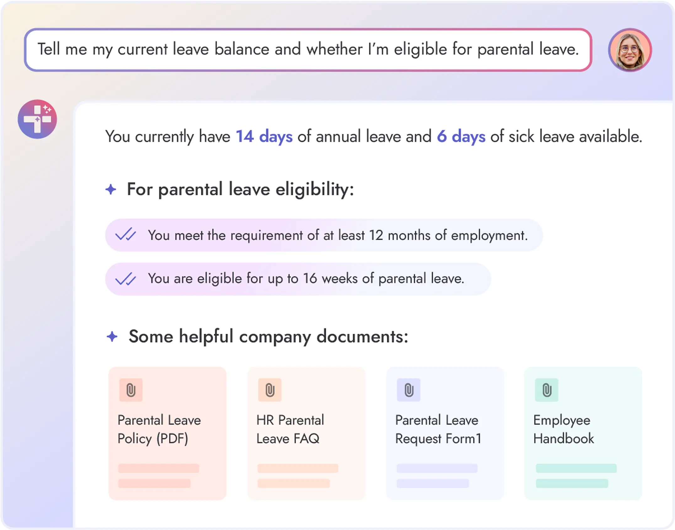 Teamflect Agent responding to HR Queries