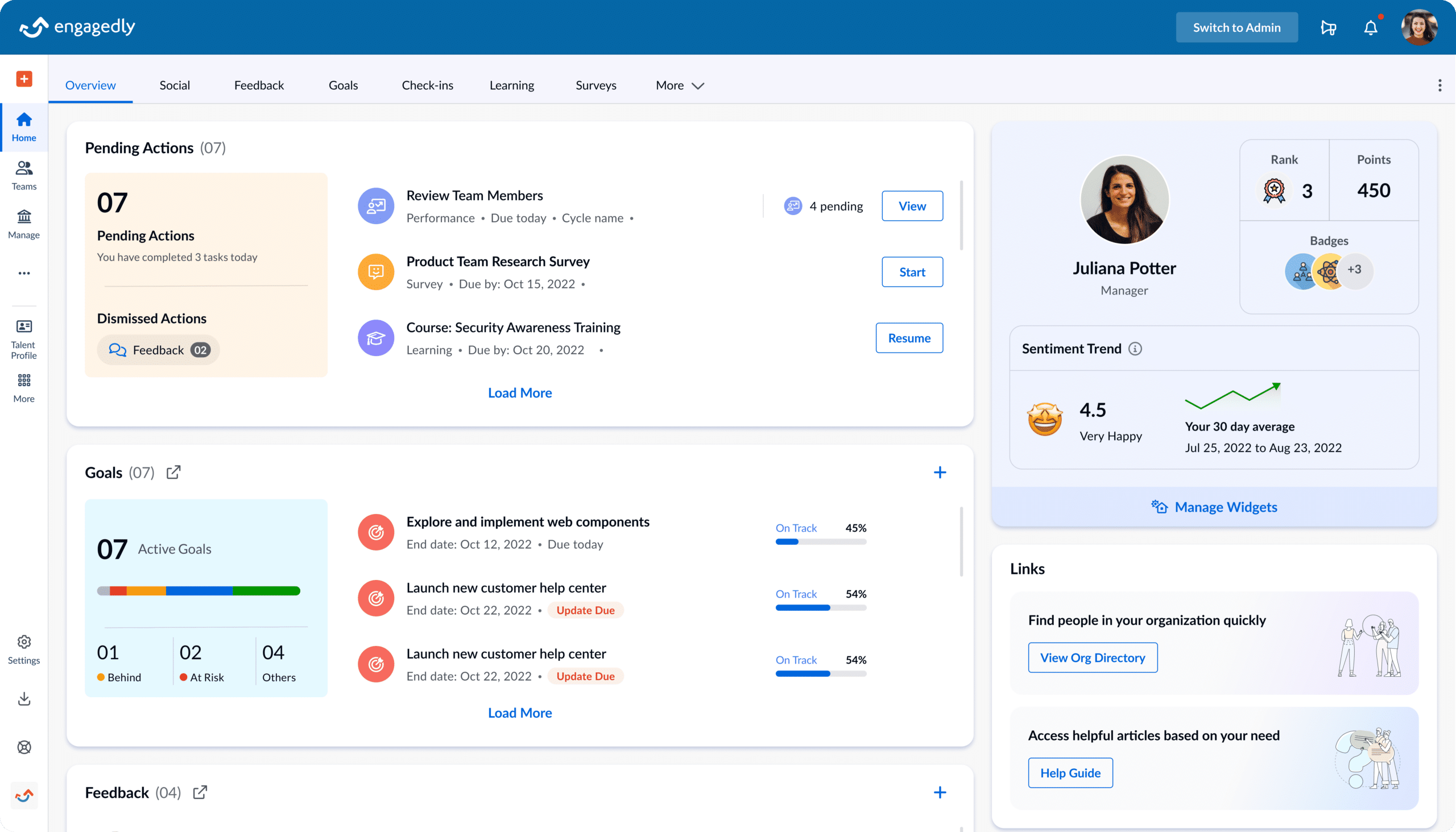 Unlock Three Pillar Talent Management Software - Engagedly