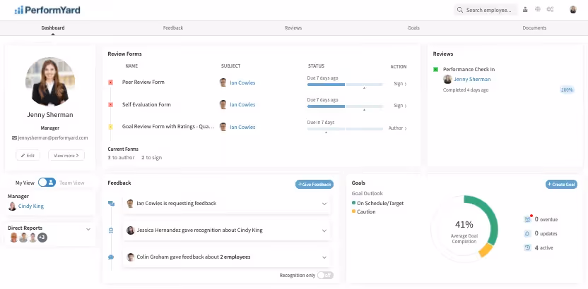 Performyard Dashboard