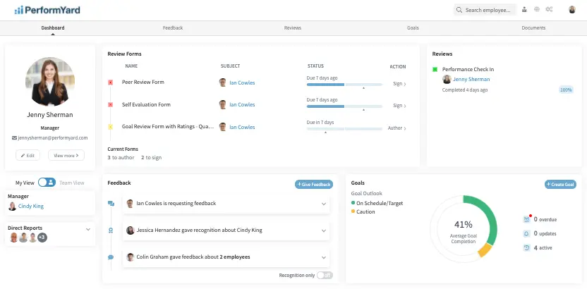 Performyard Dashboard