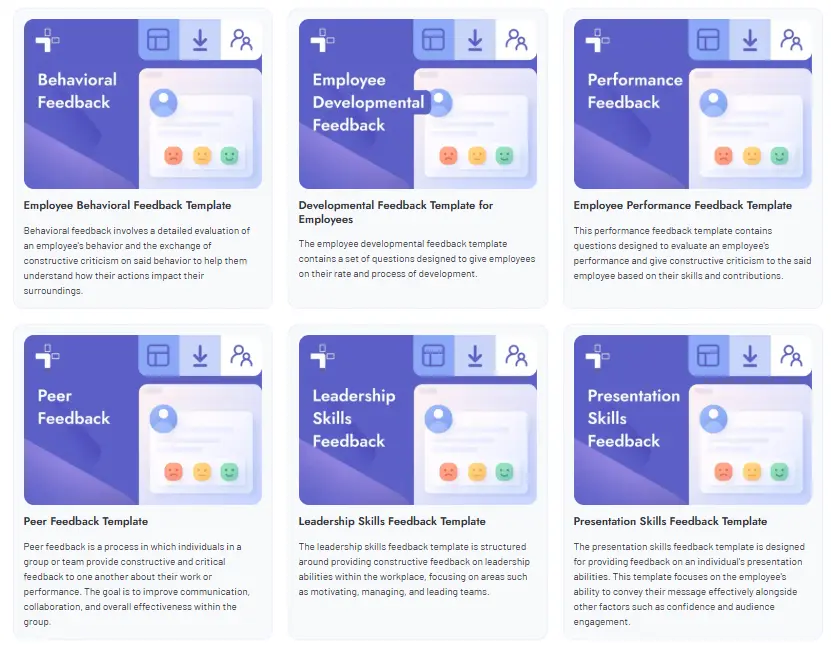 Teamflect's Feedback Template Gallery
