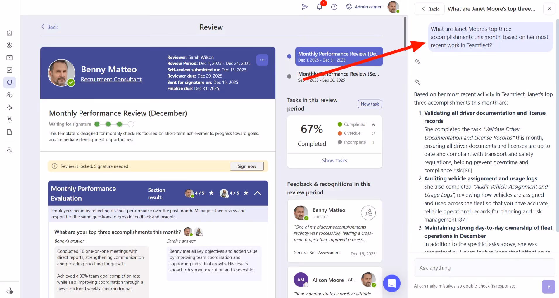 Using AI to prepare for performance reviews