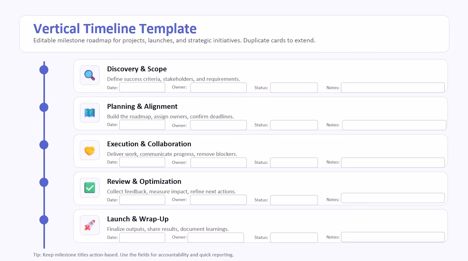 Powerpoint timeline template, easy to edit and use.