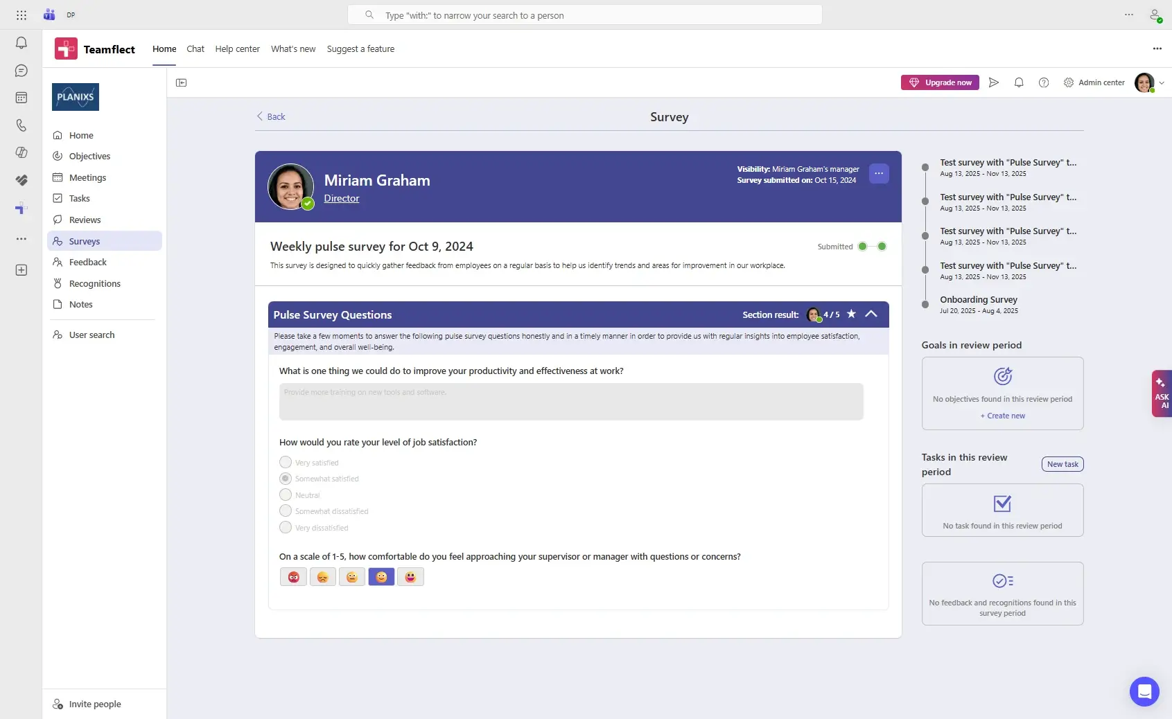 Engagement Surveys inside MS Teams with Teamflect