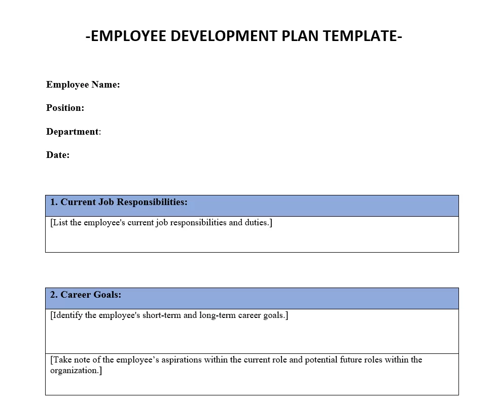 Employee Development Plan Template 4