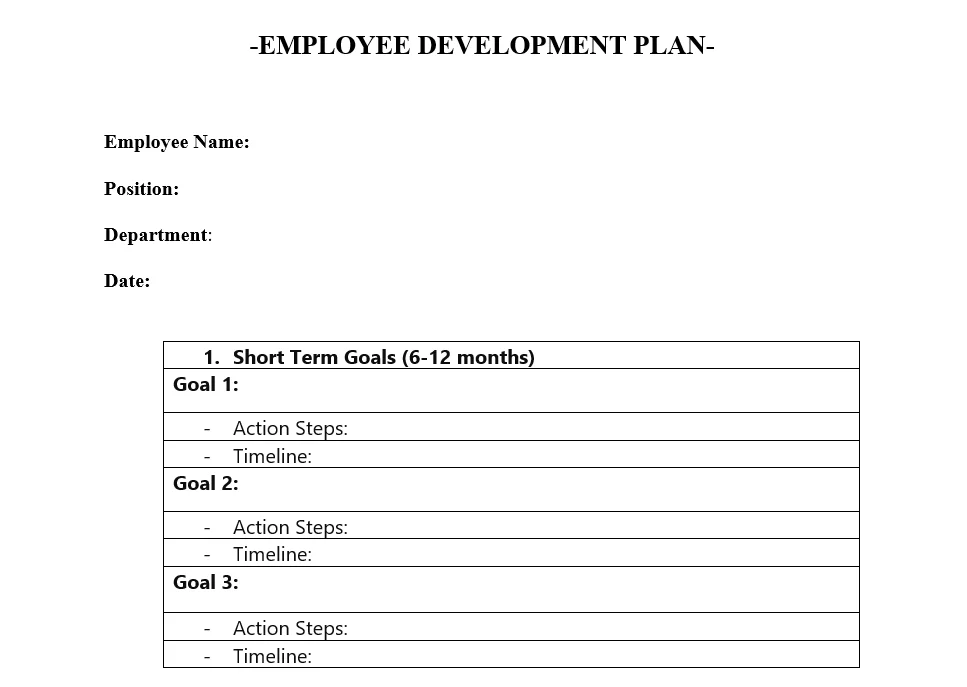 Employee Development Plan Template 2