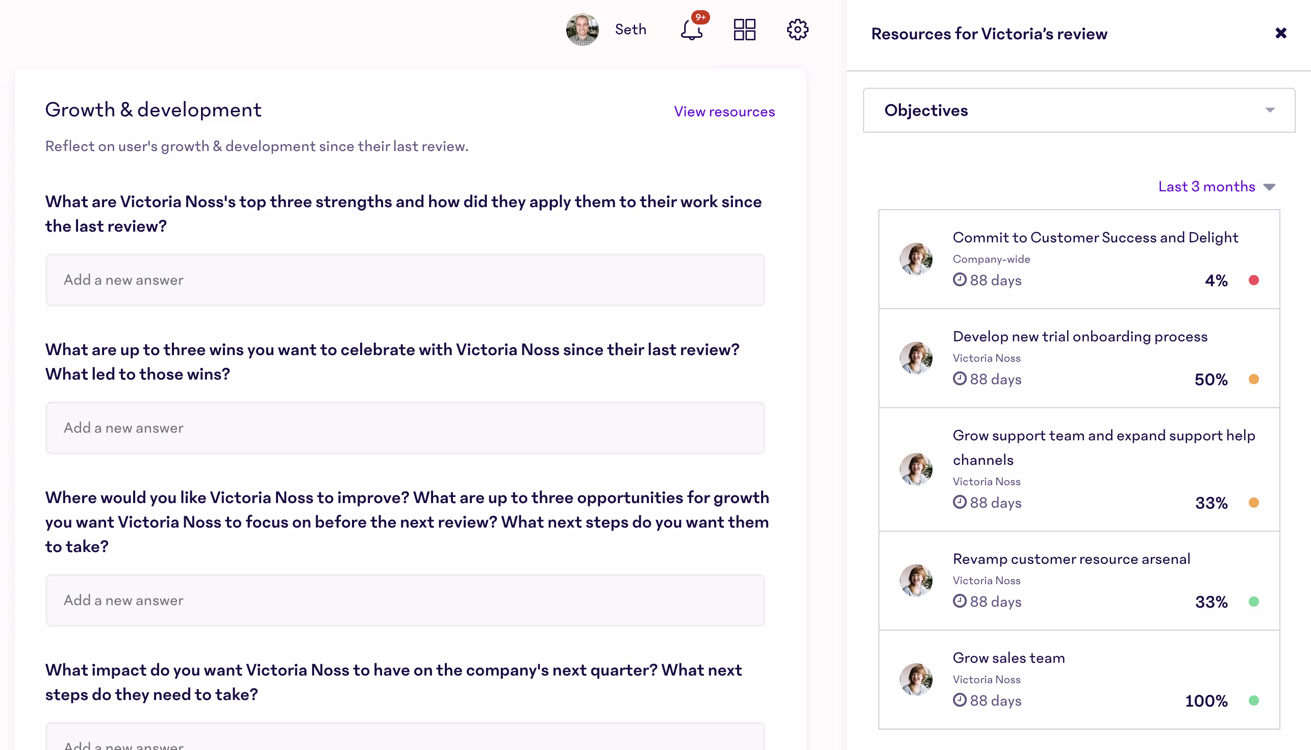 Performance reviews in 15five