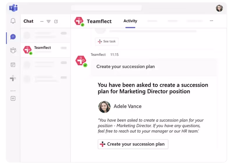 Create succession plans inside Microsoft Teams with Teamflect