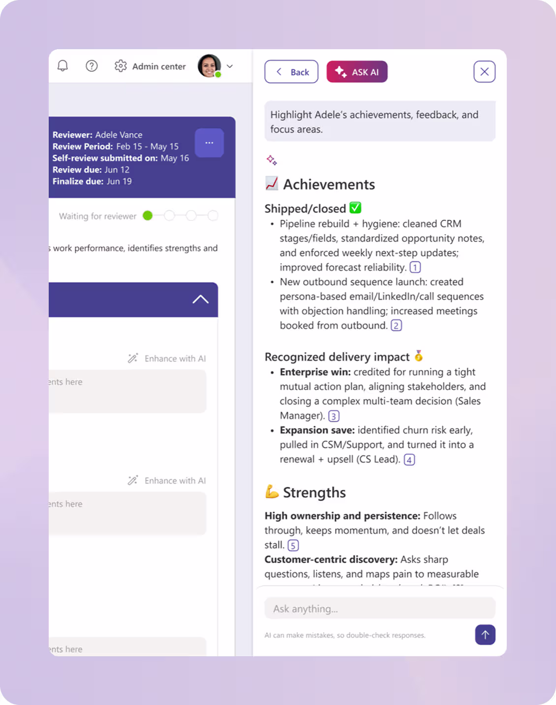 Teamflect Agent Lives inside the App