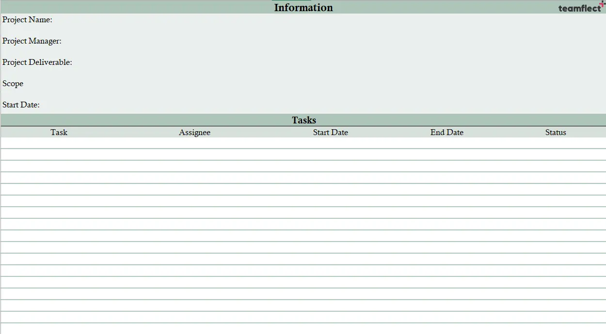 Blank Project Planning Template