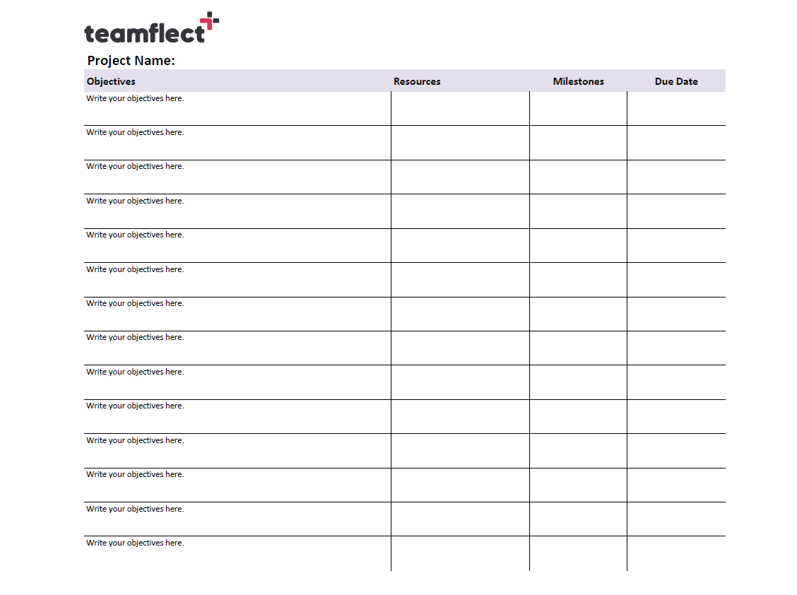 PDF Project Plan Template