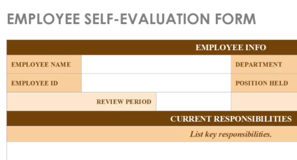 Self evaluation template