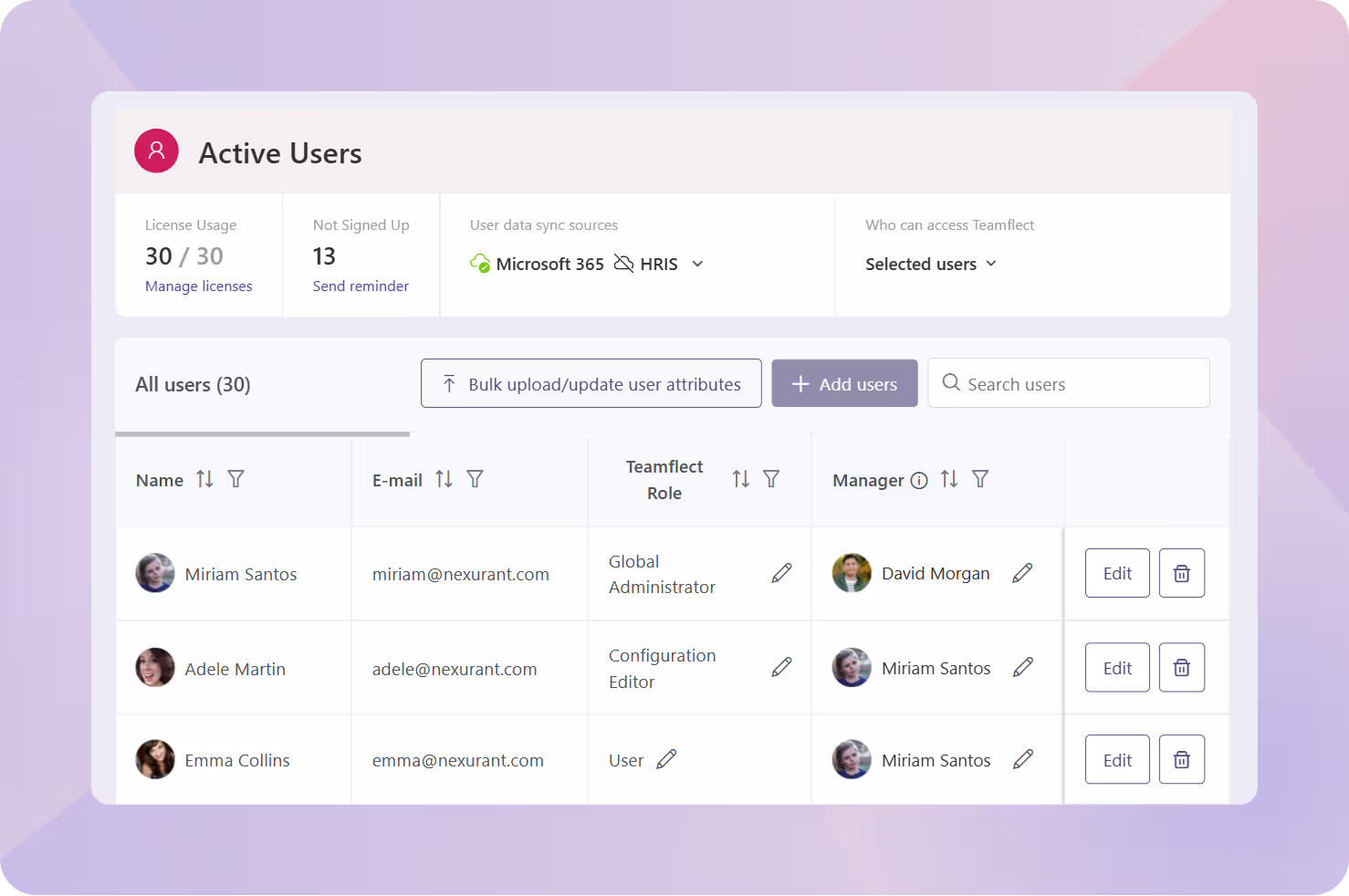 active users page ui update