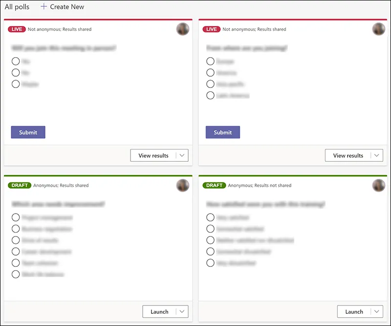 Anonymous polls in Microsoft Teams meetings with Polls
