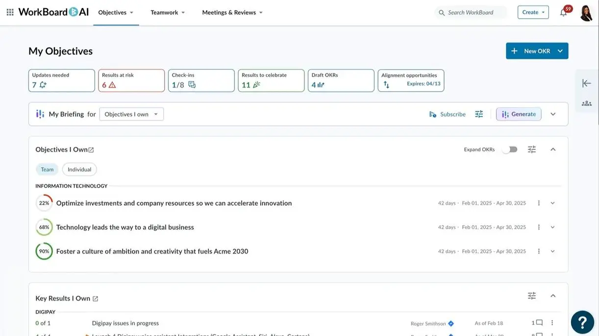 Workboard OKR