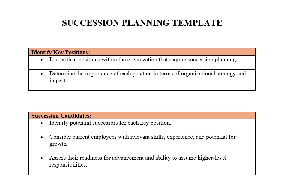 Succession Planning Template