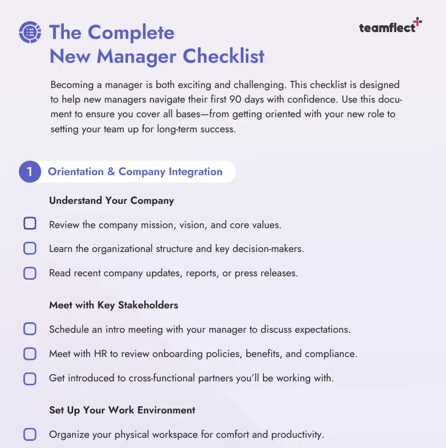 The complete new manager checklist