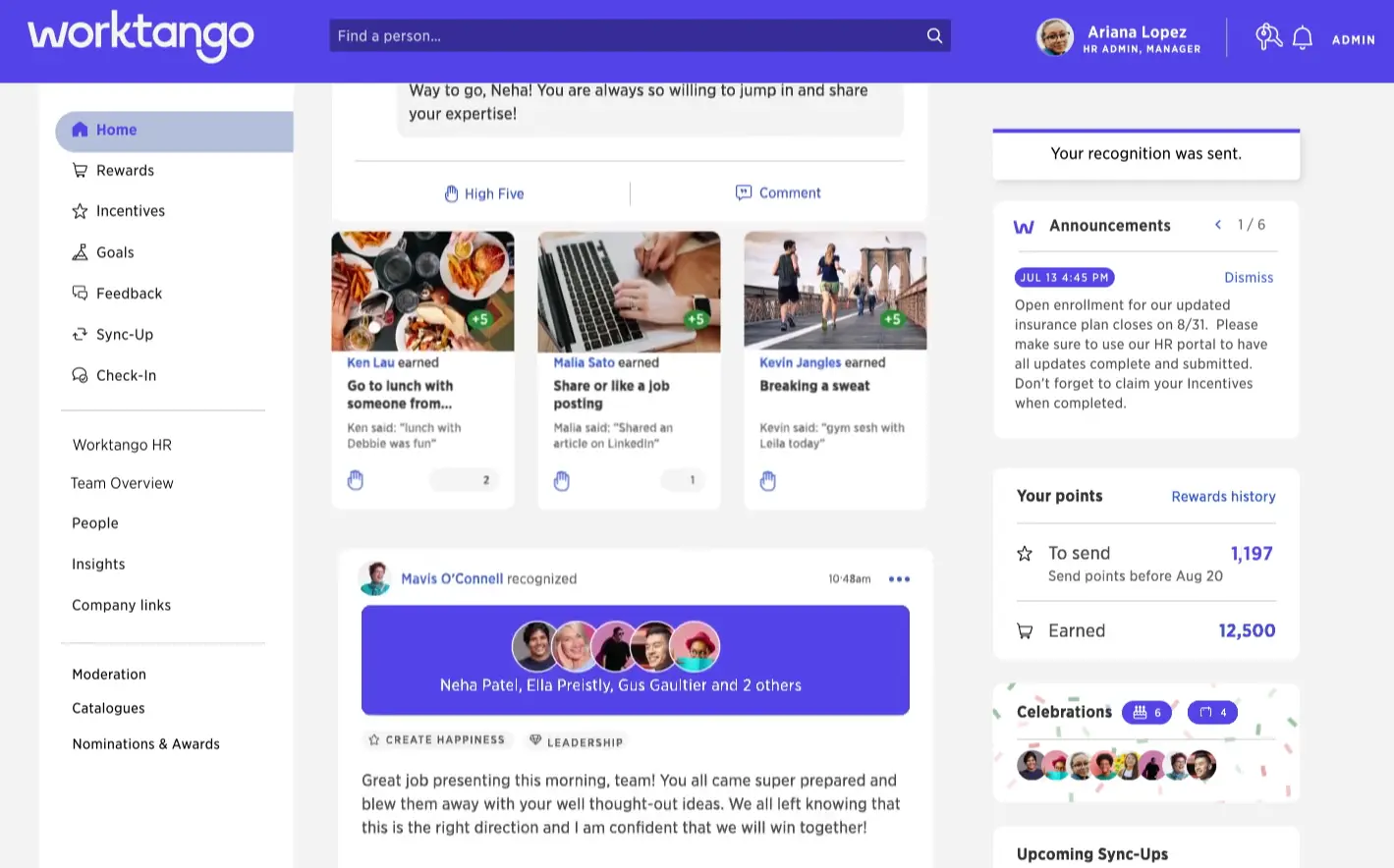 Worktango social feed