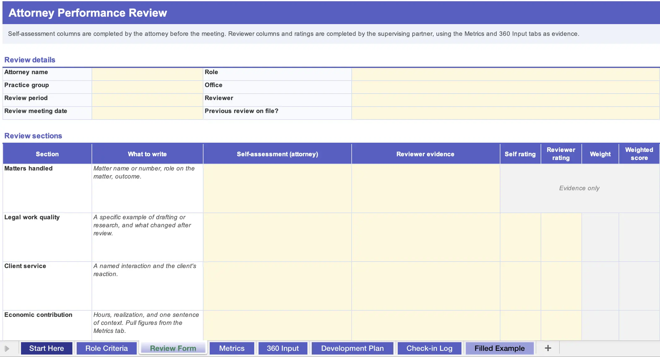 Performance Reveiw Example Lawyer Performance Review: A Law Firm Guide + Attorney Review Form (2026)