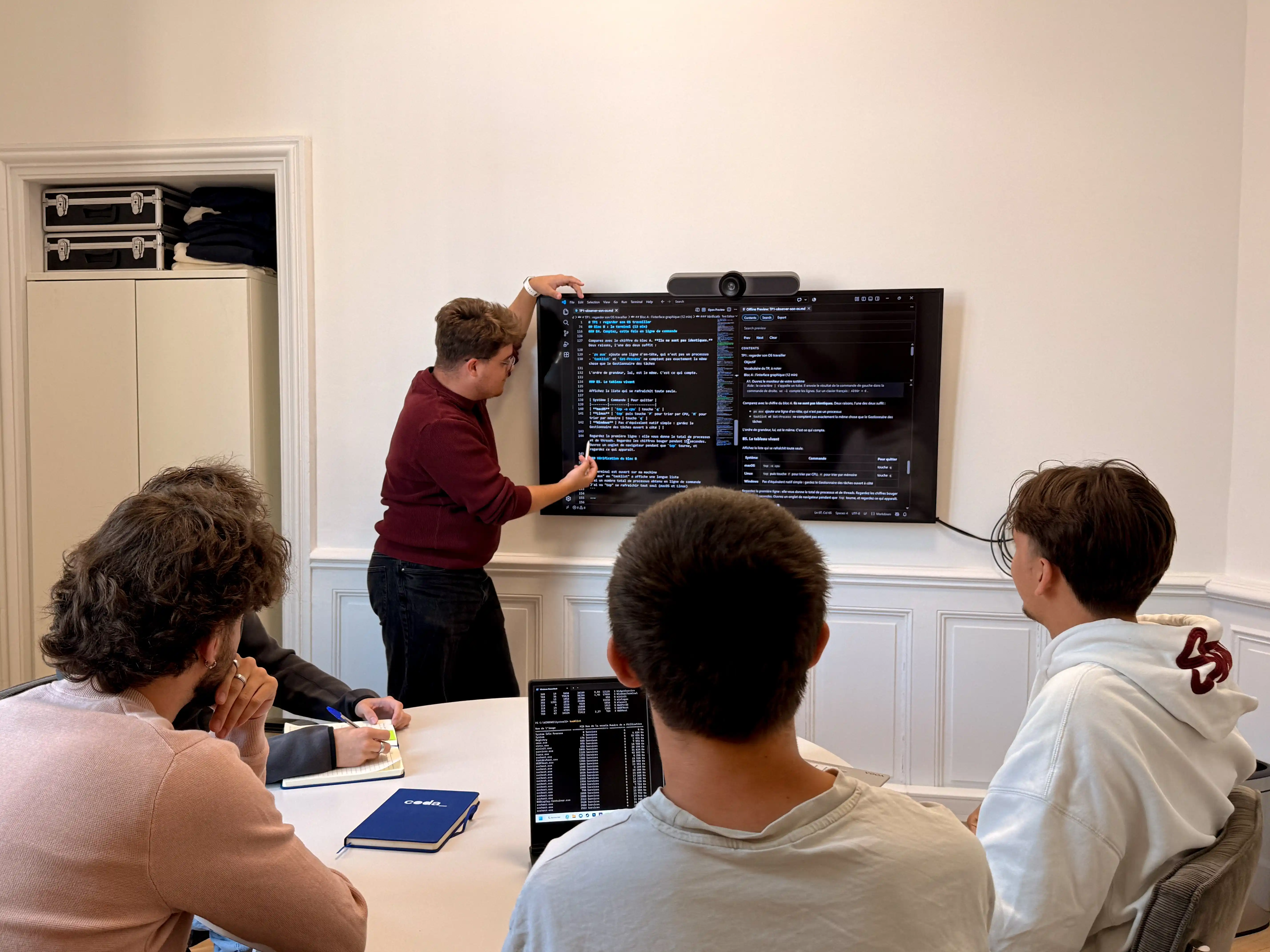 Salles de cours : équipées avec des tableaux connectés