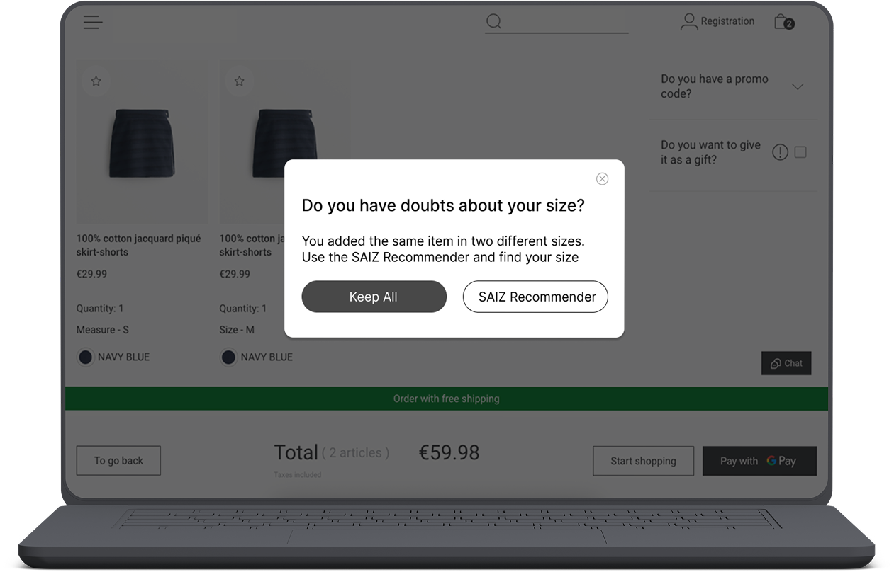 SAIZ Checkout Nudge
