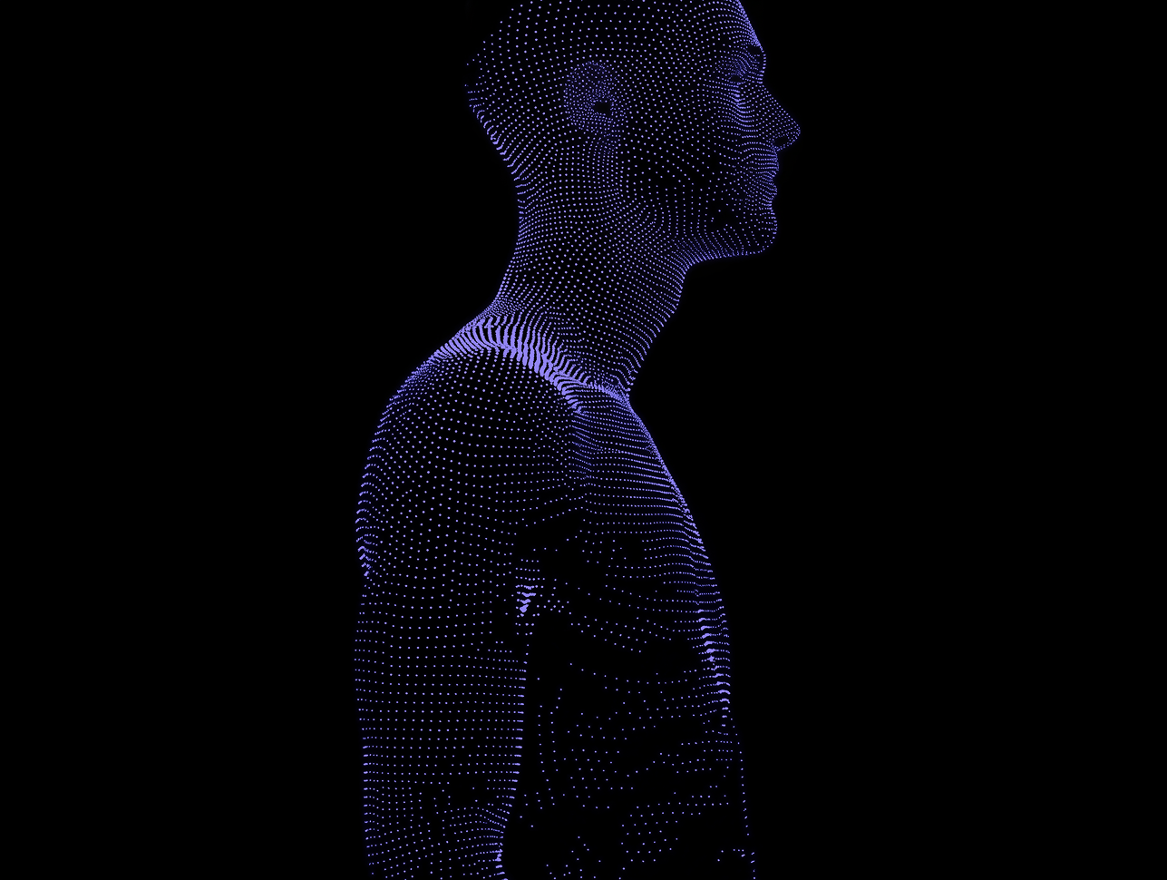 human silhouette purple dots SAIZ
