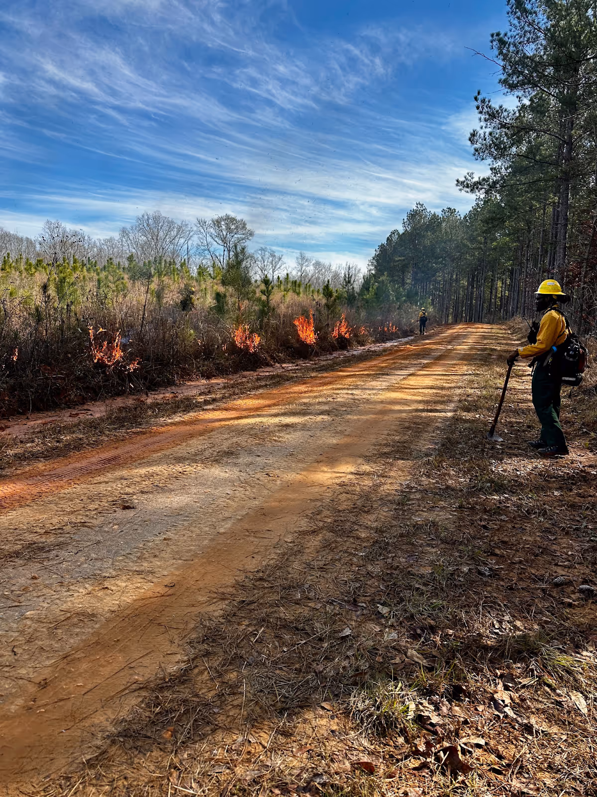 Jefferson County Greenways staff participating in a prescribed burn