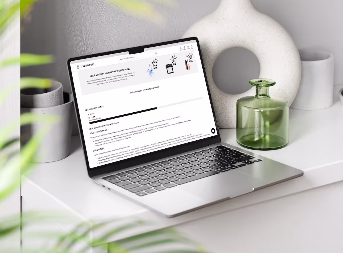 TRIFFT embedded on-site loyalty modules inside a brand's website