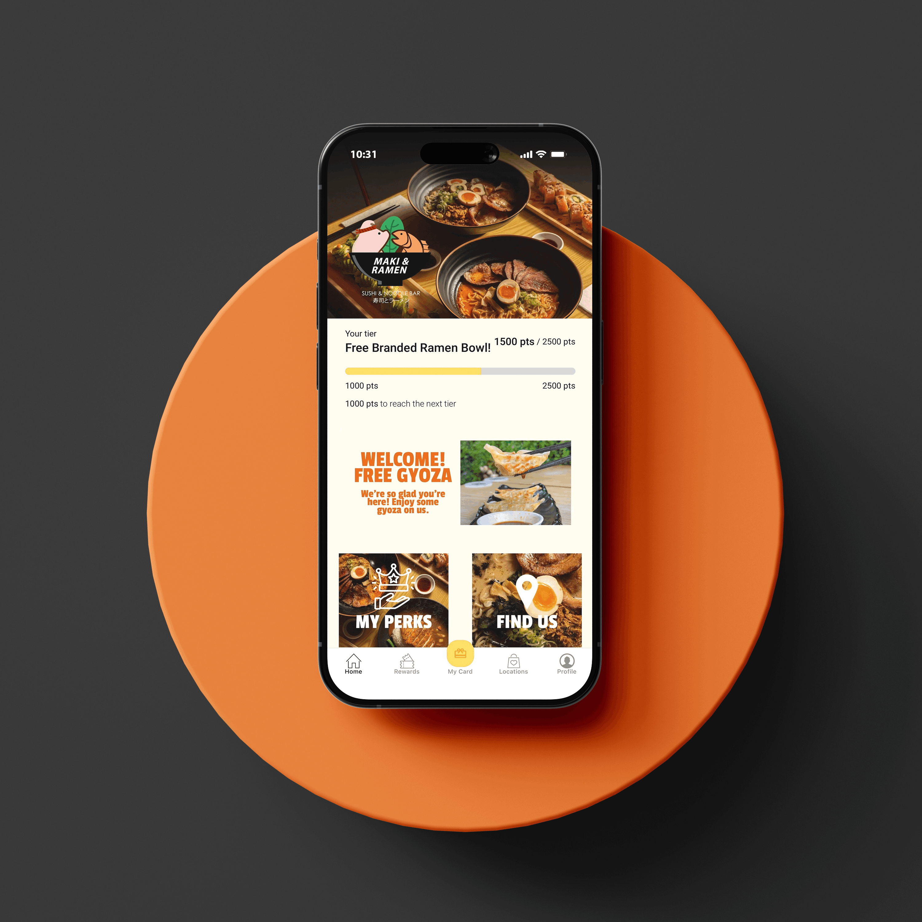 TRIFFT native loyalty mobile app shown on a smartphone