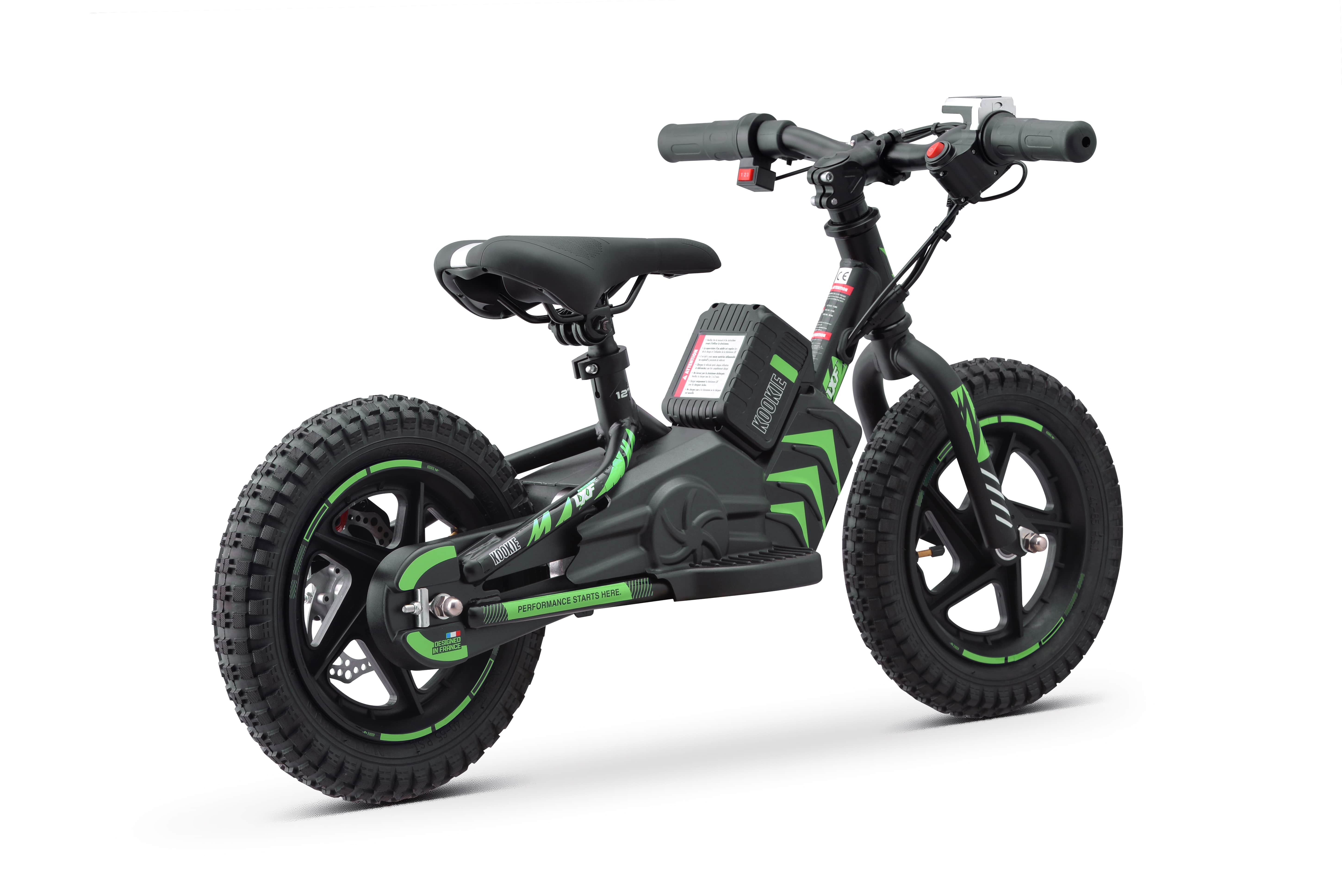 Draisienne électrique LXF Kookie 12" - Black edition - vert