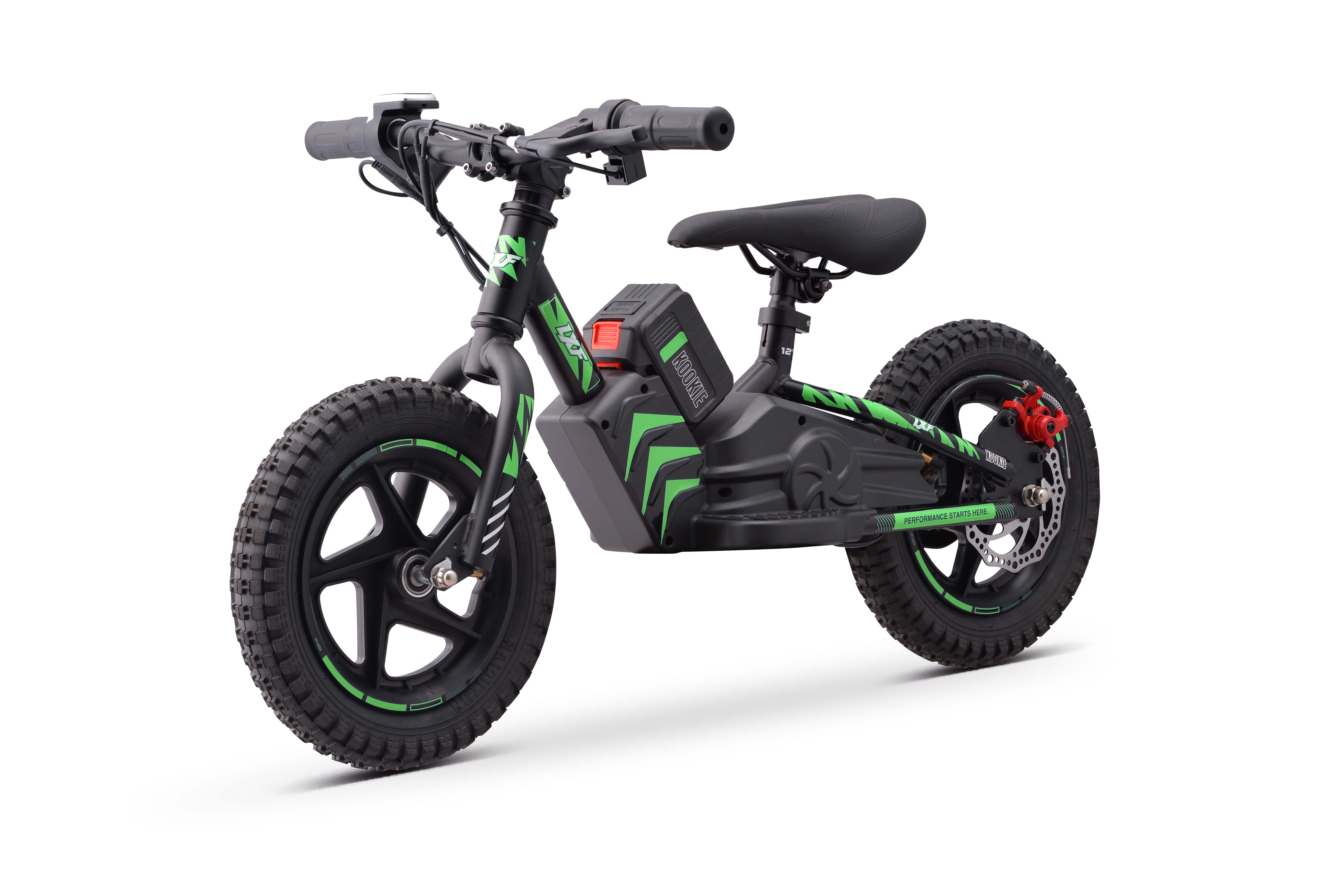 Draisienne électrique LXF Kookie 12" - Black edition - vert