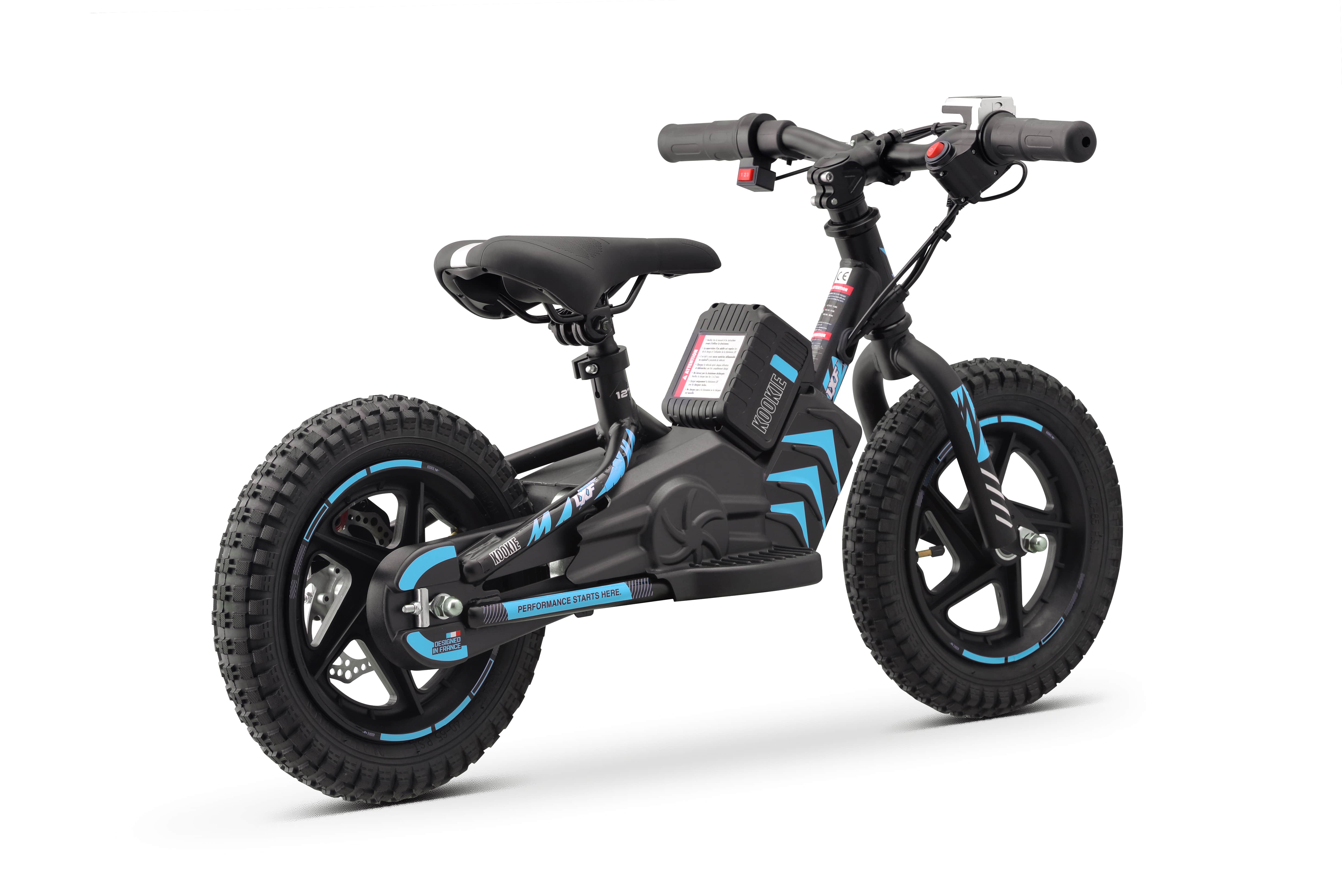 Draisienne électrique LXF Kookie 12" - Black edition - bleu