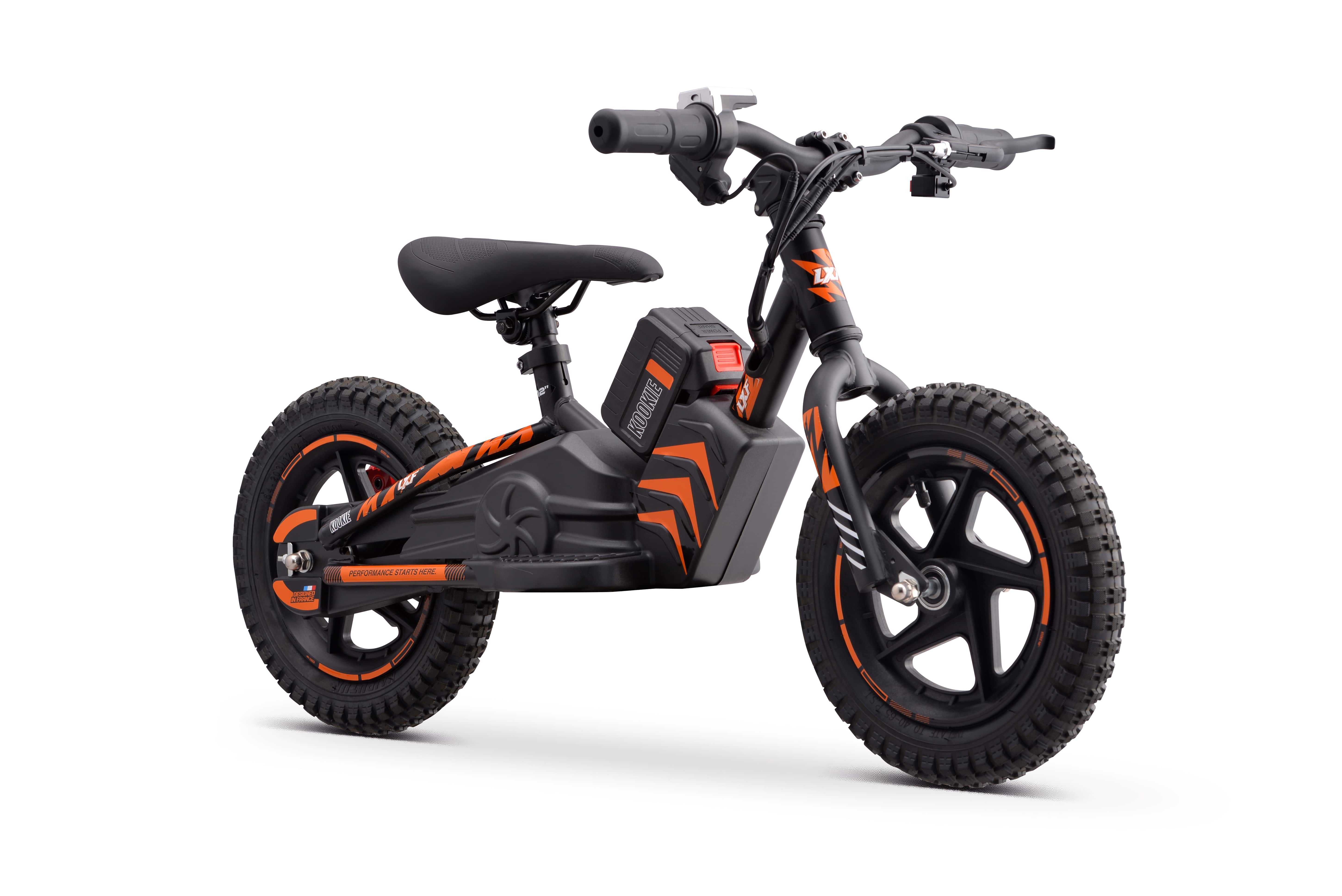 Draisienne électrique LXF Kookie 12" - Black edition - orange