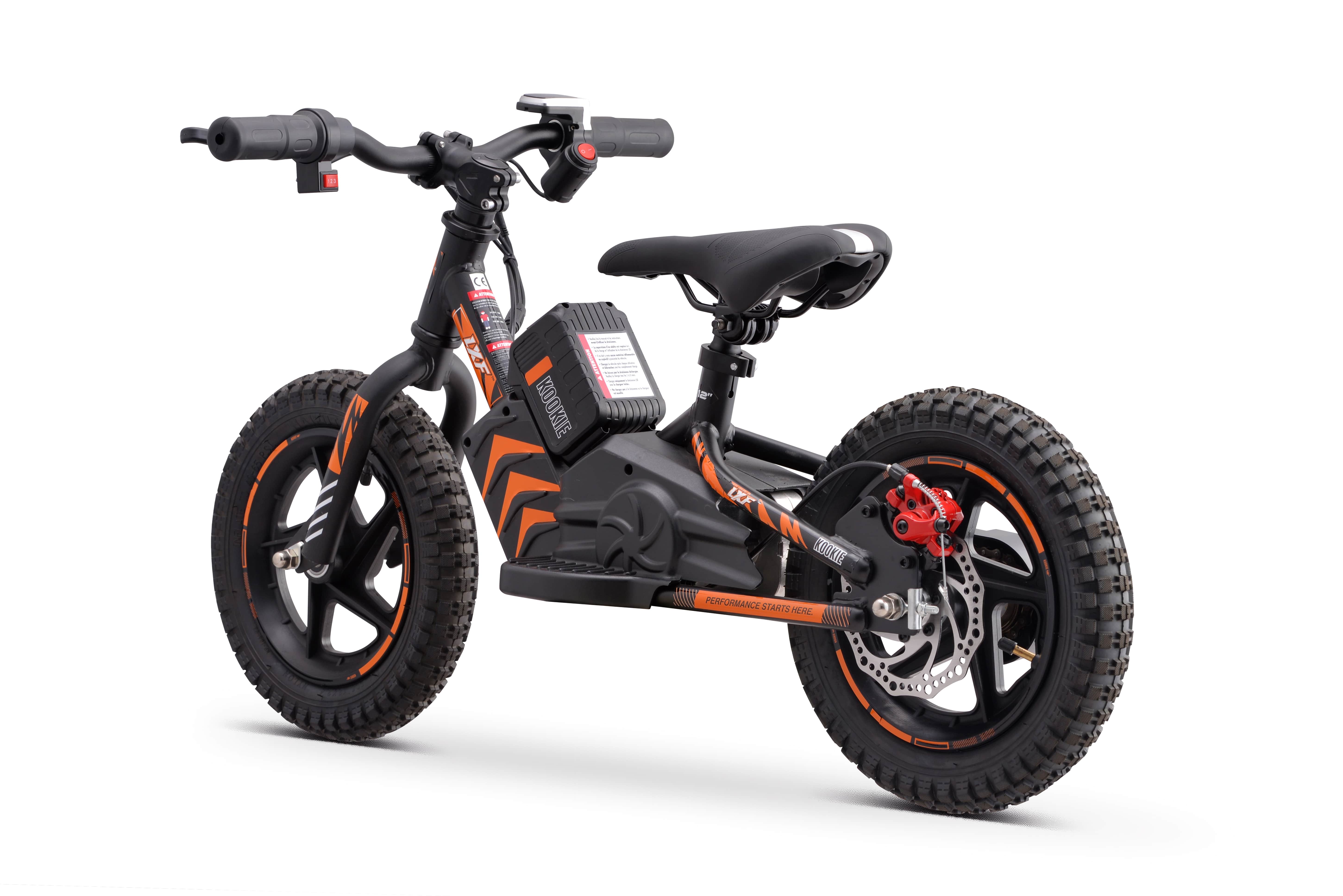 Draisienne électrique LXF Kookie 12" - Black edition - orange