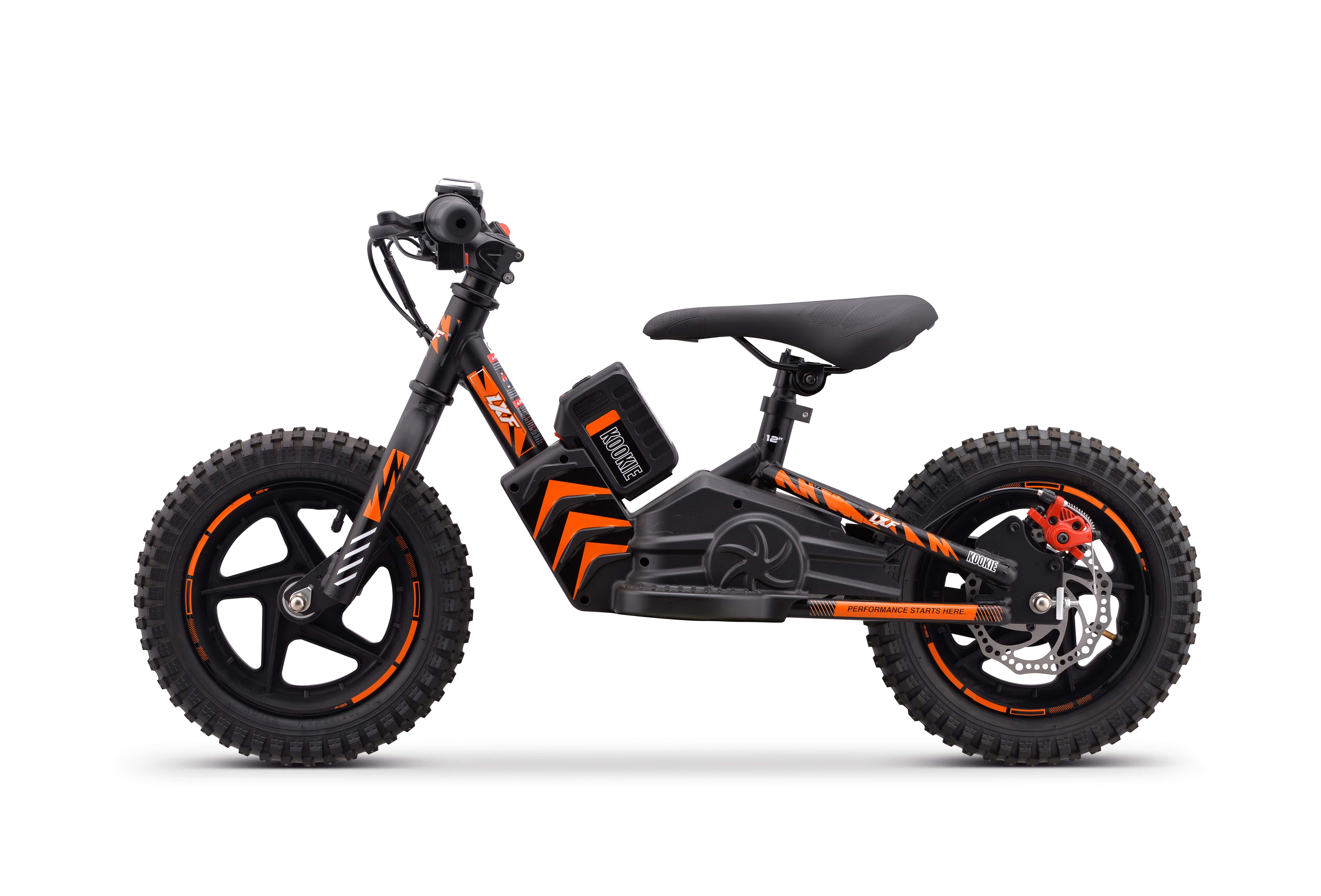 Draisienne électrique LXF Kookie 12" - Black edition - orange