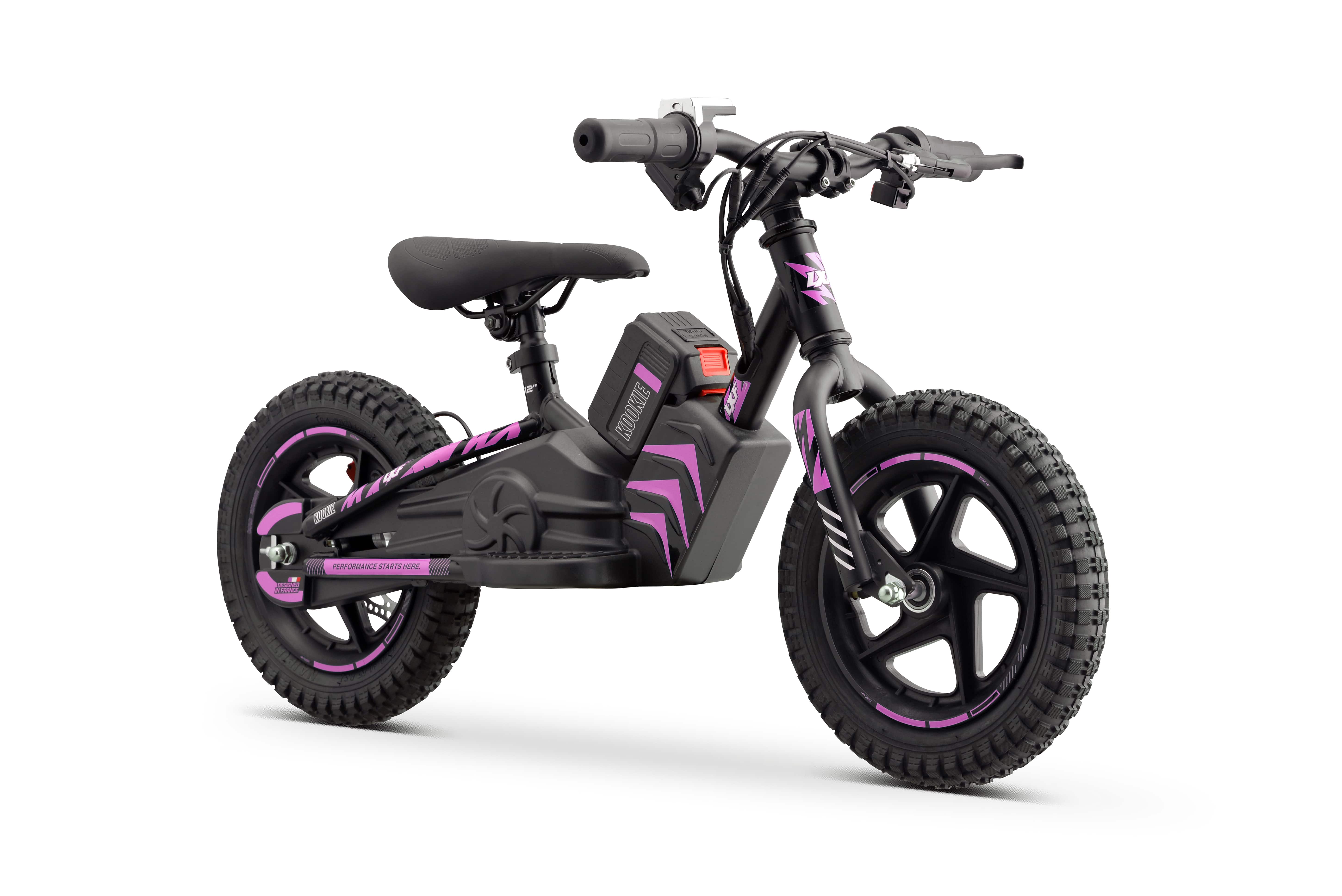Draisienne électrique LXF Kookie 12" - Black edition - rose