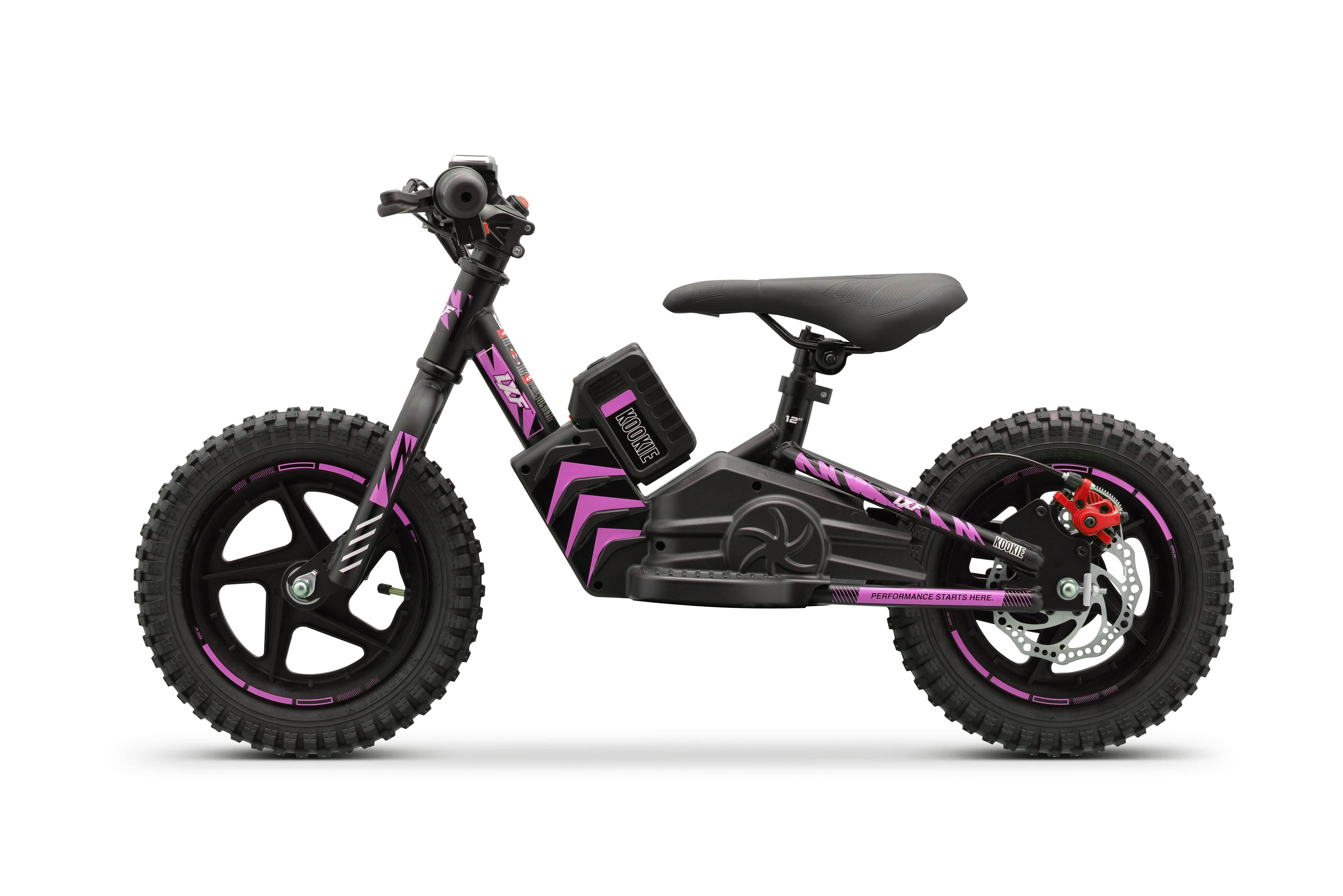 Draisienne électrique LXF Kookie 12" - Black edition - rose