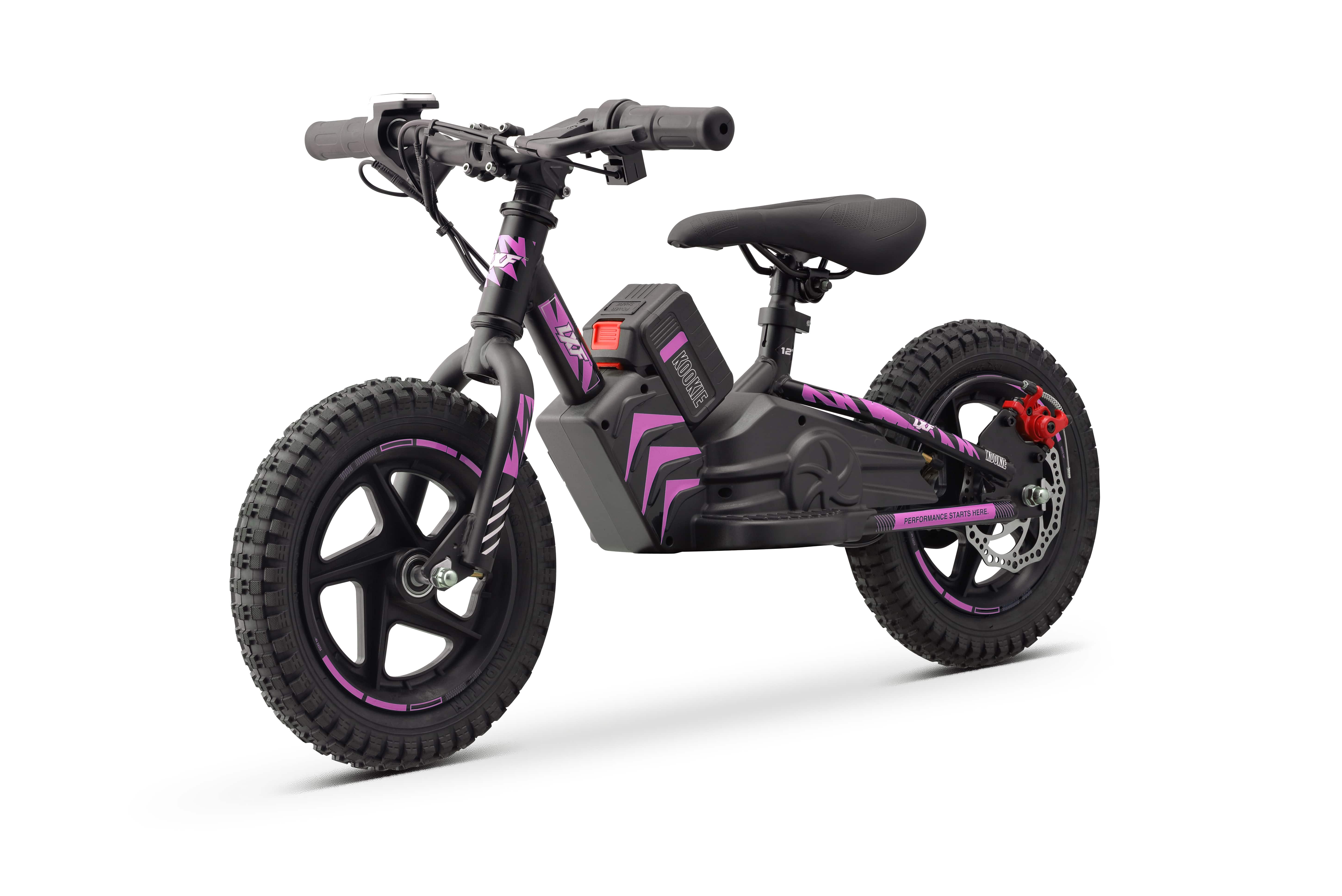 Draisienne électrique LXF Kookie 12" - Black edition - rose